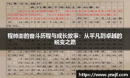 程帅澎的奋斗历程与成长故事：从平凡到卓越的蜕变之路